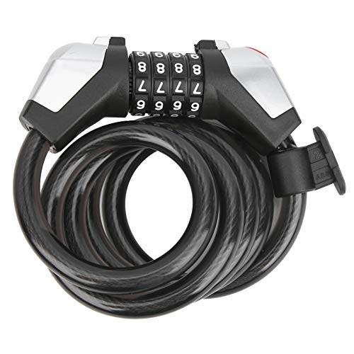 Bike Lock : Sport Bike Lock Cable, Portable 4 Digit Combination Password Lock with PVC Casing for Bike