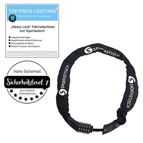 Bike Lock : Sportastisch Top Bicycle lock Heavy Lock | Premium combination lock with up to 100, 000 intelligent numerical codes | High security level 7 for children and adults | Up to 3 years warranty
