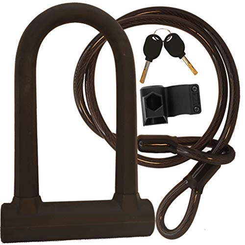 Bike Lock : Spritz National Bike Lock With Steel Cable and Bike Mount. Best For Locking Your Bike Up Safely. Weatherproof and Heavy Duty. Easily Carried On The Bike Mount. U-Lock Style