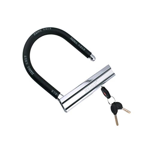 Bike Lock : SSGFZ U-Lock 170 * 210MM Electric Motorcycle Bicycle Battery Lock, Anti-Theft Lock (Color : Black)