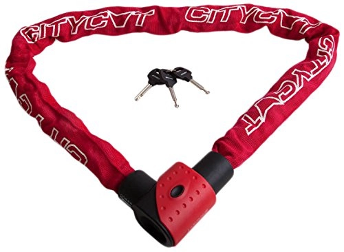 Bike Lock : Starry Citycat Unisex's Art-3 Chain Lock, Red, One Size