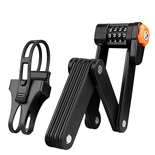 Bike Lock : Steel Password Lock Bicycle Folding Lock Portable Fixing MTB Road Bike Professional Anti-cutTheft Lock Safe Cycling Part