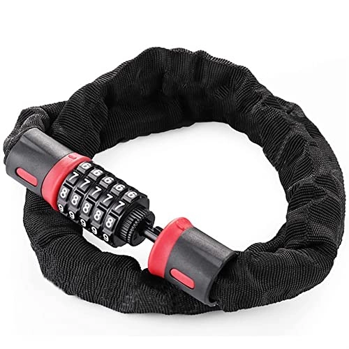 Bike Lock : TASJS Bicycle Lock MTB Road Bike Safety Anti-theft Chain With Code Keyless Outdoor Cycling Bicycle Accessories Bike Lock (Color : Strengthen the 0.6m)