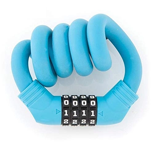 Bike Lock : Tbagem-Yjr Bike Combination Padlocks, Portable Cycling Cable Locks 4-Digit Resettable Number (Color : Blue)