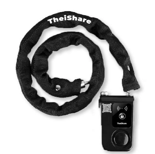 Bike Lock : Theishare App Control Smart Bike Lock | Ride Tracking Bike Sharing & Rental Lock | Electronic Anti-Theft Alarm Lock - Black