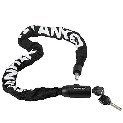 Bike Lock : Titanker Bike Chain Lock, Heavy Duty Bicycle Lock, High Security Cycling Locks with 2 Keys, Anti-Theft Lock Chain for Bike, Motorcycle, Bicycle, Door, Gate, Fence, Grill (6mm Thick Chain x 920mm)