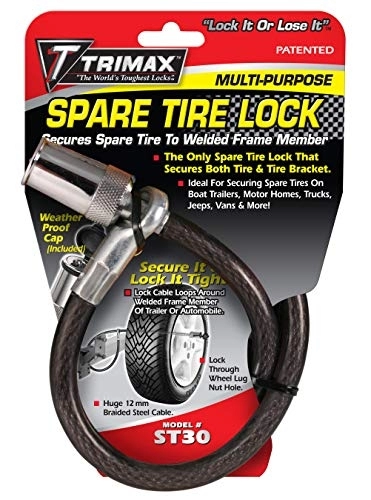 Bike Lock : Trimax Locks-Wyers Products ST30 Cable, Black / Chrome, 1 Pack