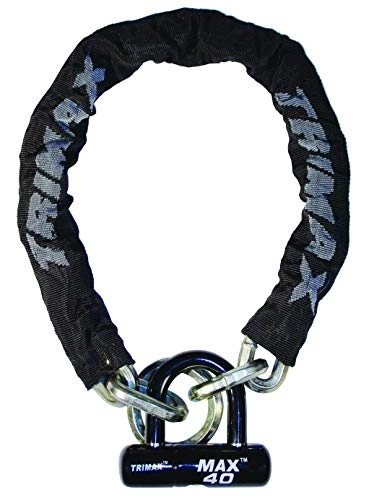Bike Lock : Trimax Thex Super Chain 3' 3" L with 12Mm Links & Max40 Disk Lock THEX3340, Wrap Packaging, Black