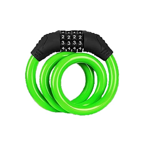 Bike Lock : TUITUI Huan store Combination Number Code Bike Bicycle Cycle Lock 12mm X 650mm Steel Cable Chain Anti-theft Mountain Bike Lock Bicycle Accessories (Color : Greeb)