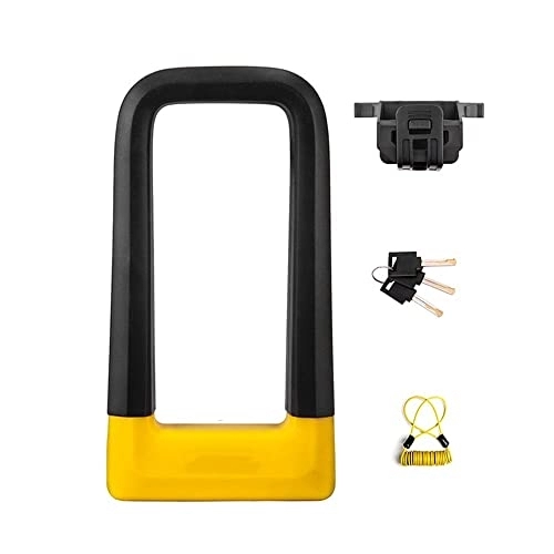 Bike Lock : U Lock Shackle, Bike Lock, Bike Lock Cable, Bicycle Lock U-lock, Double Unlock Mode - Anti-theft, Anti-scratch Coating, Steel Chain Cable Lock, With Mounting Bracket, 6 Styles (Size : E)