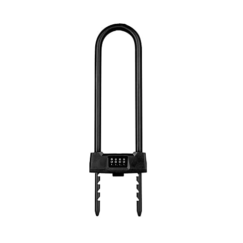 Bike Lock : U Lock Shackle, Bike Lock, Bike Lock Cable, Bike Locks Double Door Mortise U Lock, Gate Combination Lock, Anti-theft, 4-digit Padlock, Resettable, Set Your Own Combination (Color : Black)