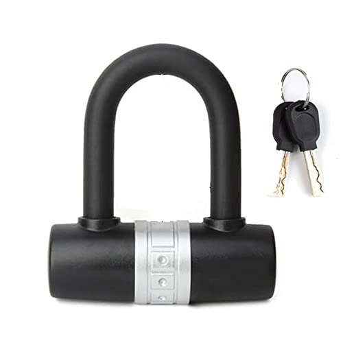 Bike Lock : U Lock Shackle, Bike Lock, Bike Lock Cable, Mini Bike Locks, Bicycle U Lock With Dust Cover, Anti-theft, Ø13.7mm, Coating Waterproof, Can Be Used With Steel Cables (Color : Black)