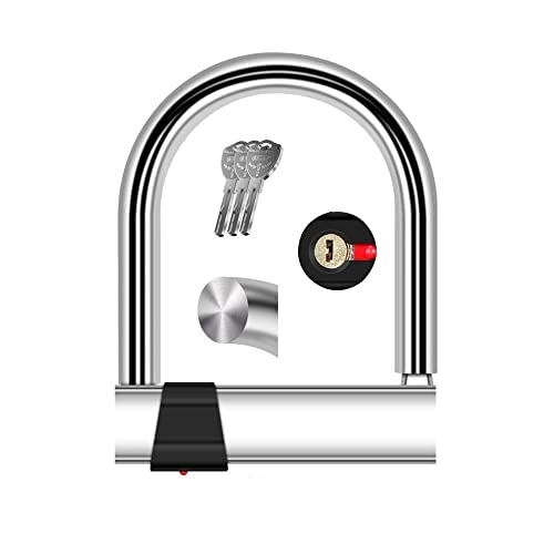 Bike Lock : U Lock Shackle, Bike Lock, Bike Lock Cable, U Lock Bike Locks With 3 Keys, Heavy Duty, Solid Steel, Anti-theft, Pvc Anti-scratch Coating, For Motorcycles, Scooters (Size : 22cm / 8.8in)