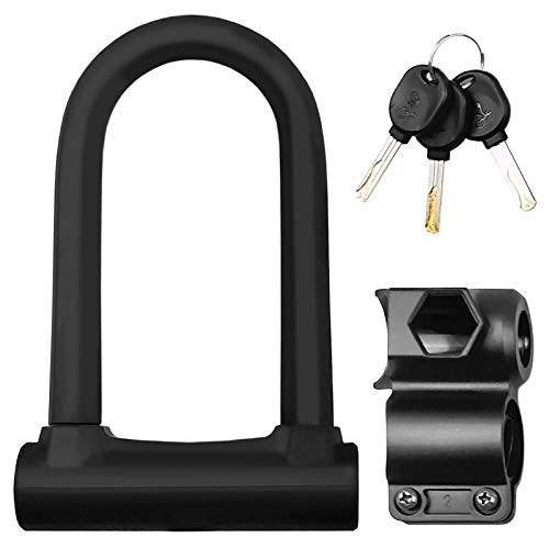 Bike Lock : U-Locks Heavy Duty Bike Lock Bicycle U Lock Secure Lock With Mounting Bracket U-Lock (Color : Lock Set)