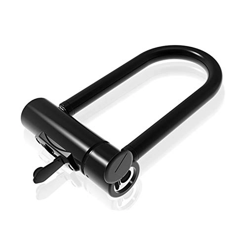 Bike Lock : U-Locks Heavy-Duty U-Shaped Electronic Fingerprint Lock Padlock Rechargeable Charging Key For Scooter Bicycle Glass Door，bike U Lock (Color : Black)