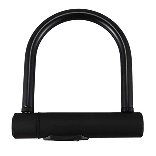 Bike Lock : U-Locks Heavy Duty U Shaped Fingerprint Lock Padlock Electric Lock For Scooter Bicycle Glass Door U-Lock (Color : Black)