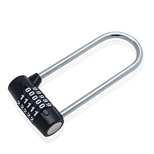 Bike Lock : U-Locks Practical Furniture Security Wide 5 Digit Combination Position U-Lock Padlock With Long Shackle For File Au 27 20 Dropship U-Lock (Color : Black)