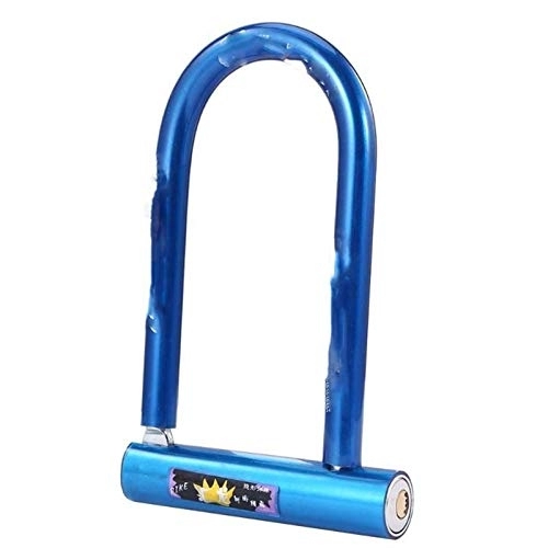 Bike Lock : U-Locks Type 28 Universal Cycling Safety Bike U Lock Steel MTB Road Bikes Bicycle Cable Anti-theft Heavy Duty Lock, Bike U Lock (Color : Blue)