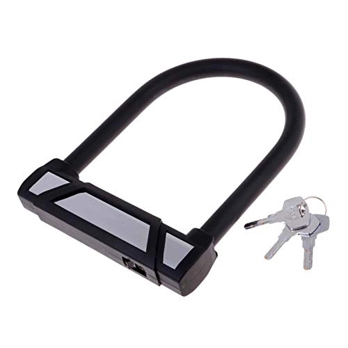 Bike Lock : U-Locks U-Lock Shackle 16x21cm Road Bike Bicycle Moped Security Lock W / 3 Key Anti-Theft U-Lock (Color : Black)