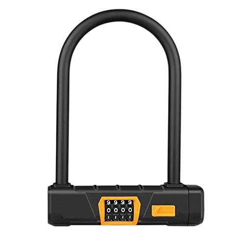 Bike Lock : U-Shaped Anti-Theft Lock Battery Car Lock Password Lock Mountain Bike Lock Bicycle Lock Riding Equipment (Color : A)