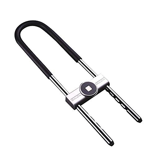 Bike Lock : U-shaped Intelligent Fingerprint Lock, Shop Glass Door Lock Double Push Extended Anti-shear Anti-theft Lock with USB Charge, for Bicycles, Motorcycles, Etc