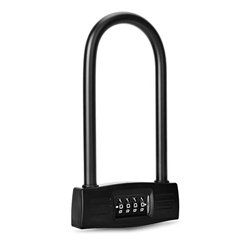 Bike Lock : U-Type 4 Digit Combination Password, Anti-Theft Security Digit Combination Padlock Coded for Lock Bicycle / Motorcycle / Door