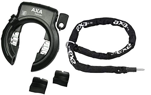 Bike Lock : Unbekannt AXA Defender Matte Black + RLC Mortice Chain 140 Bicycle Lock Frame Lock with Chain