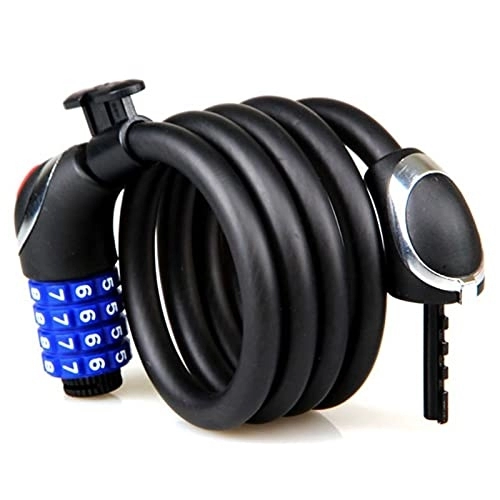 Bike Lock : Universal bicycle lock code lock LED with lamp luminous lighting mountain bike steel cable lock suitable for all bicycles