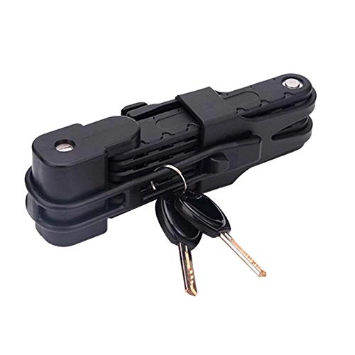 Bike Lock : Universal Folding Bicycle Lock Steel Security Cable Lock Anti-Theft Combination Riding Tool for Mountain Bike (Color : Black)