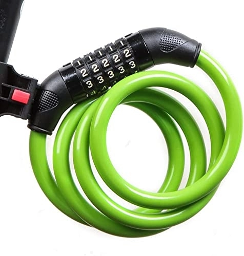 Bike Lock : UPPVTE 120 cm Bike Lock Cable, Portable Bike Lock with Mounting Bracket 5 Digit Resettable Bike Locks with Combinations Cycling Locks (Color : Green, Size : 12 * 12000mm)
