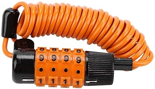 Bike Lock : UPPVTE 4-Digit Resettable Combination Lock, 1.2m Alloy Steel Bicycle Cable Chain Lock Multifunctional Bike Chain Lock for Bike and Suitcase Cycling Locks (Color : Orange, Size : 1.2m)