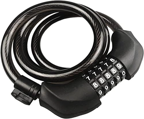 Bike Lock : UPPVTE 5-Digits Code Bike Locks, Combination Chain Lock Password Lock Heavy Duty Cable Anti Theft Metal Cable Lock for Mountain Bike Cycling Locks (Color : Black, Size : 120cm)