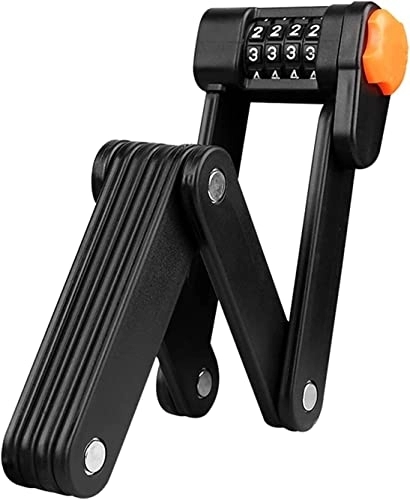 Bike Lock : UPPVTE Alloy Steel Folding Lock, Bicycle Folding Lock Mountain Bike Lock Anti-Theft Lock Code Lock 8 Fully Hardened Metal Combination Lock Cycling Locks (Color : Black, Size : 15 * 5.5cm)