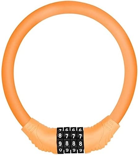 Bike Lock : UPPVTE Anti-Theft Bicycle Locker, Mountain Bike Scooter Padlock Portable Safety Wheel Locker for Bicycle 4-Digit Password Locker Cycling Locks (Color : Orange, Size : 11x10.5cm)