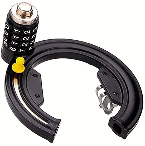 Bike Lock : UPPVTE Bicycle Horseshoe Lock, Claws Anti-Theft Locks Strong Security Motorcycle Bicycle Lock Words Password Bicycle Fixed Steel Lock Cycling Locks (Color : Black, Size : 13 * 13cm)