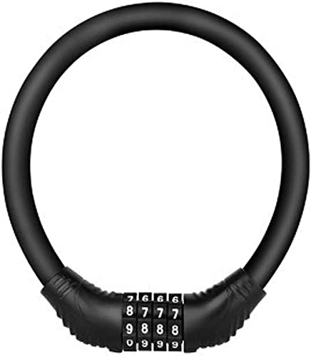 Bike Lock : UPPVTE Bicycle Lock 4-Digit Combination, Anti-Theft Password Ring Lock Portable Mountain Bike Lock Safety Lock Riding Equipment Cycling Locks (Color : Black, Size : 11x10.5cm)