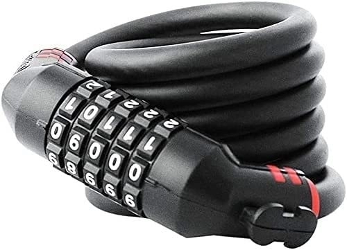 Bike Lock : UPPVTE Bicycle Lock, 5 Digit Password Safe Anti-Theft Lock Bicycle Chain Lock-No Key Suitable for Motorcycles, Electric Cars, Gates Cycling Locks (Color : Black, Size : 1.5m)
