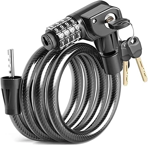 Bike Lock : UPPVTE Bicycle Lock with Night Vision Light, Motorcycle Lock / Chain Lock Password Key Double-Open Design Portable Lock Electric Bike Cycling Locks (Color : Black, Size : 100cm)