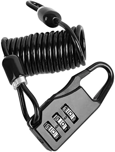 Bike Lock : UPPVTE Bicycle Security Lock, Anti-Theft Password Lock Mountain Bike Security Lock 4 Digit Portable Motorcycle Helmet Lock Anti-theft Lock Cycling Locks (Color : Black, Size : 1m)