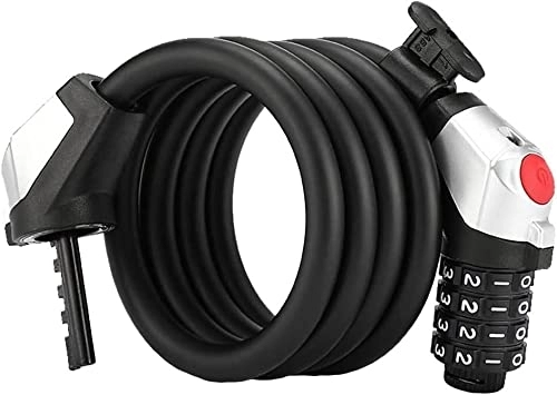 Bike Lock : UPPVTE Bike Anti-Theft Password Lock, Combination Number Code Bicycle Lock Steel Cable Chain Security Safety Lock Bike Accessories Cycling Locks (Color : Black, Size : 1.2cm)