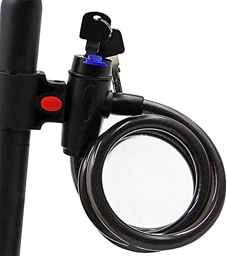 Bike Lock : UPPVTE Bike Cable Lock, Coiled Secure Keys Portable Mountain Bike Wire Lock With Mounting Bracket for Electric Motorcycle Bicycle Cycling Locks (Color : Black, Size : 110cm)