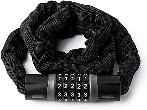 Bike Lock : UPPVTE Bike Chain Lock, Anti-Theft Reinforced Long Security Lock Bicycle Accessories for Bike Scooter Motorcycle Cycling Cycling Locks (Color : Black, Size : 120cm)