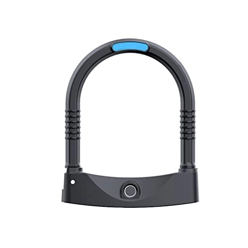 Bike Lock : UPPVTE Bike Fingerprint Lock, USB Charging IP67 Waterproof 100 Fingerprints Unlock Time 0.5 Seconds Safety For Bicycle Motorcycle Lock Cycling Locks (Color : Black, Size : XL)