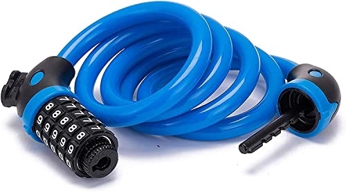 Bike Lock : UPPVTE Bike Lock Cable, Combination 5 Digit with Mount Holder 1.2M / 4Ft Security Bike Chain Lock for Bicycle, Mountain Bike, Scooter Cycling Locks (Color : Blue, Size : 12 * 1200mm)