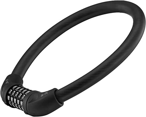Bike Lock : UPPVTE Bike Locks, Thicken Cylinder Elasticity Lock Password Chain Lock Flexible Anti-Theft Zinc Alloy Bicycle for Outdoor Cycling Locks (Color : Black, Size : 22.5 * 19cm)