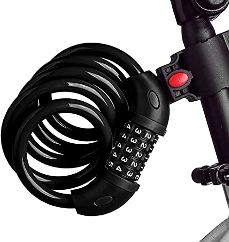 Bike Lock : UPPVTE Bike Ring Lock, Anti-Theft Code Type Lock Scooter for Bicycle, Motorcycle, Door, Gate, Fence Cable Lock Cycling Locks (Color : Black, Size : 120cm)