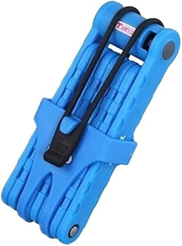 Bike Lock : UPPVTE Compact Folding Bike Lock, Heavy Duty Anti Theft Foldable Bike Lock 8-Section Mountain Bike Lock Bicycle Folding Lock Cycling Locks (Color : Blue, Size : 16 * 6.5 * 2.5 cm)