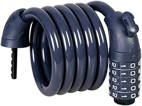 Bike Lock : UPPVTE Mountain Bike Anti-Theft Lock, PVC Steel Cable Password Chain Bike Lock Zinc Alloy Lock for Bicycles, Motorcycles, Garage Cable Lock Cycling Locks (Color : Blue, Size : 1.5m)