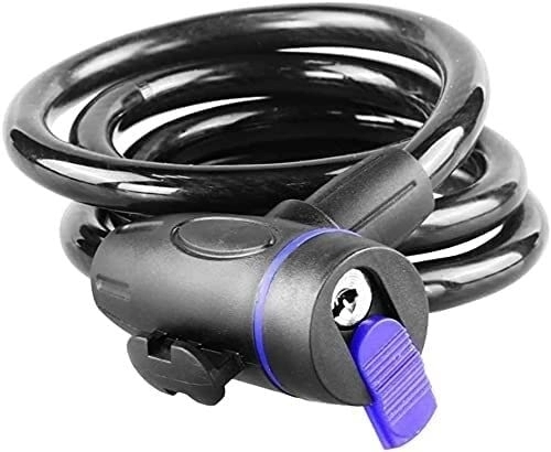 Bike Lock : UPPVTE Mountain Bike Bicycle Lock, Anti-Theft Key Lock Steel Cable Lock Riding Equipment Electric Battery BicycleCycling Accessories Cycling Locks (Color : Black, Size : 95cm)