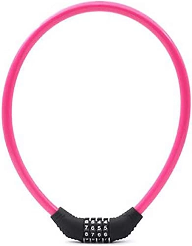 Bike Lock : UPPVTE Password resetable Bicycle Chain Lock, Security Anti-Theft Bicycle Lock Bicycle, Motorcycle, Scooter, Stroller, Fence, Door and Outdoor Cycling Locks (Color : Pink, Size : 60cm)